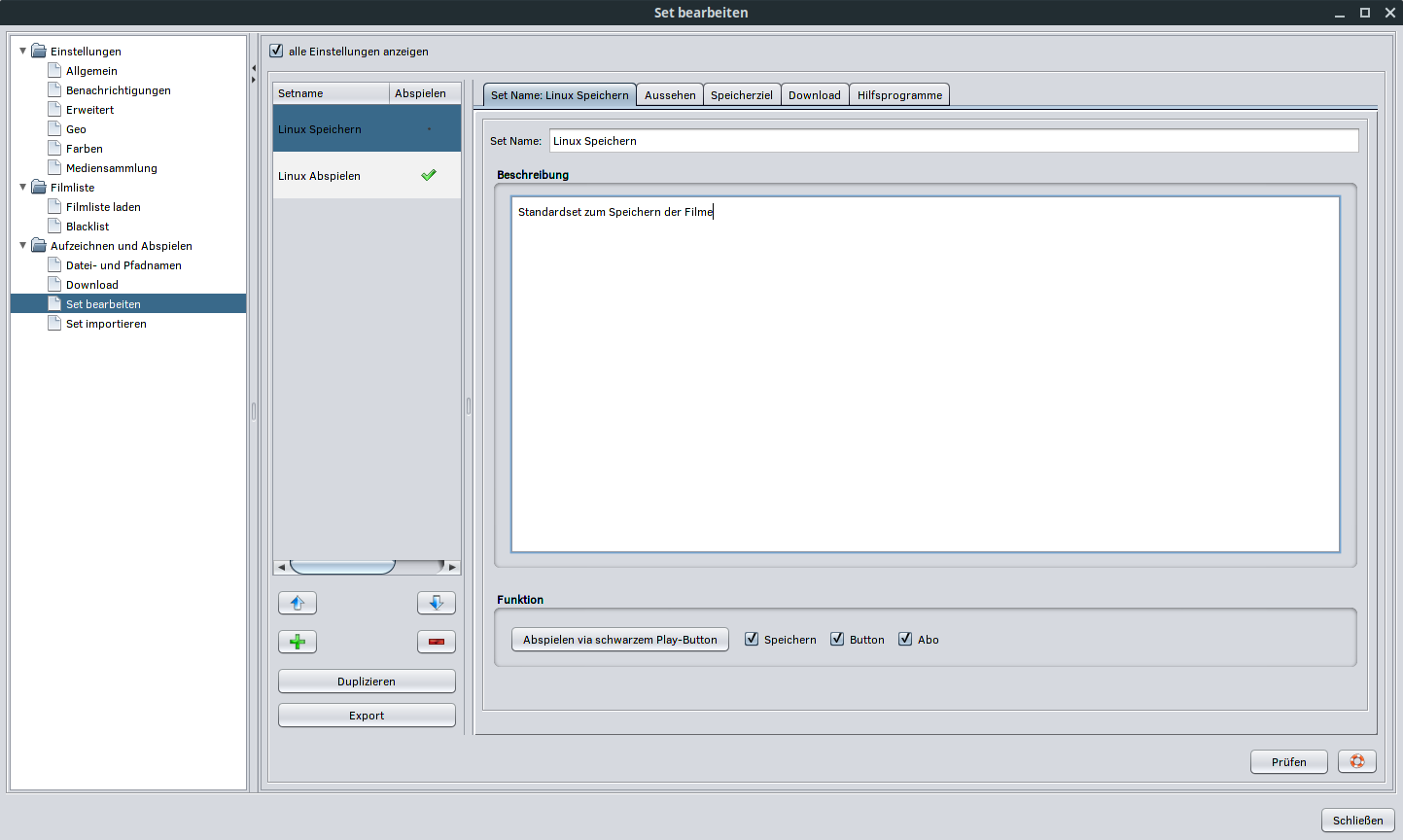MV Set Beispiel speichern