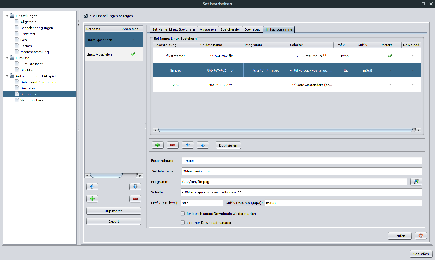 MV Set Beispiel speichern