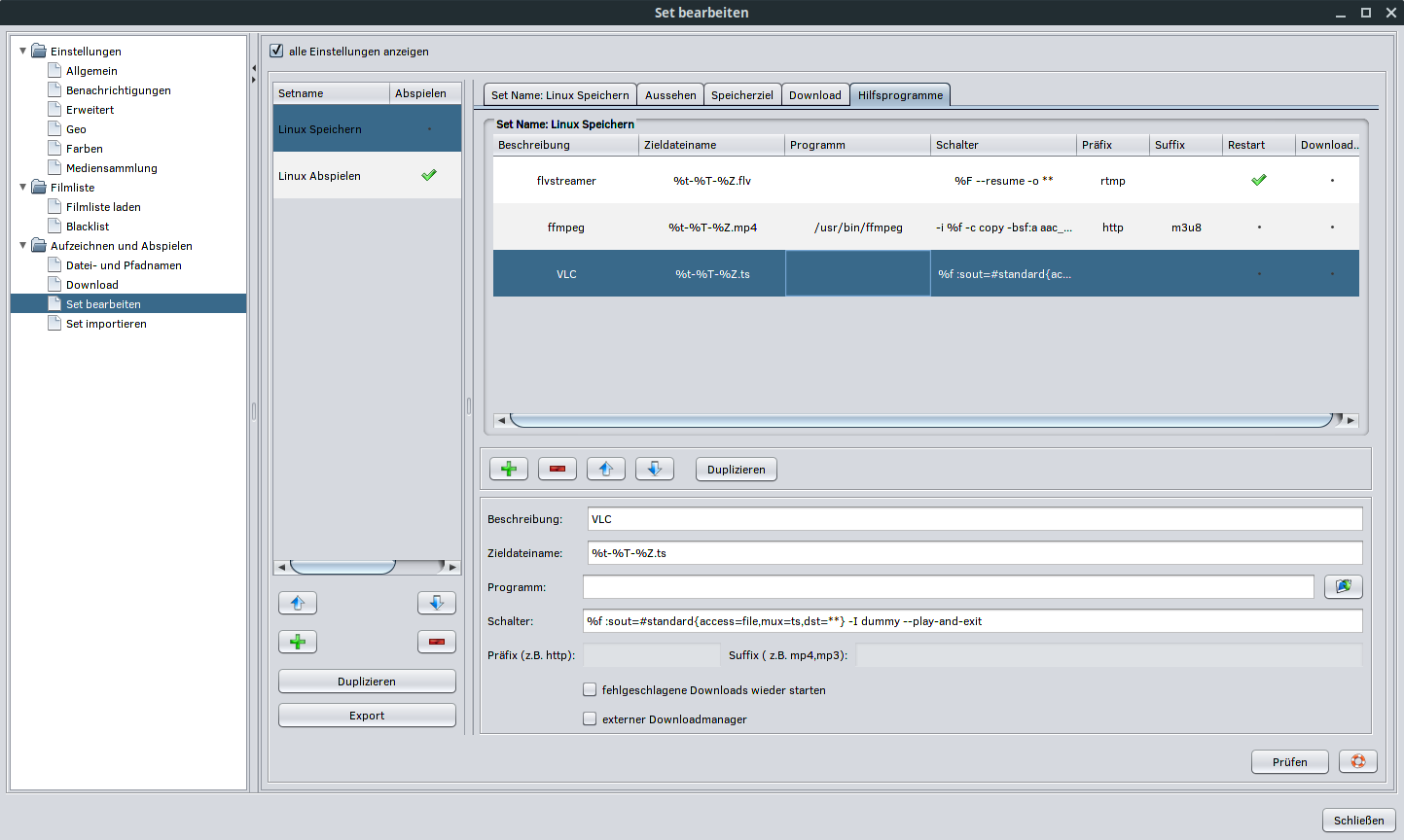 MV Set Beispiel speichern